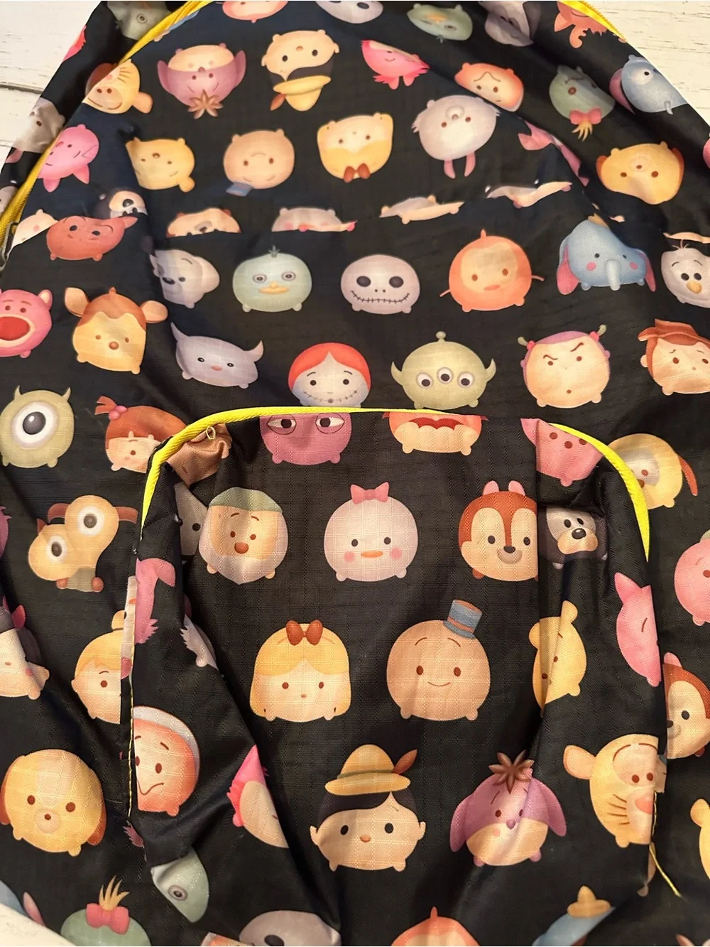 Disney Kids Black Backpack with Multicolor Character Tsum Tsum Faces